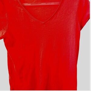Ralph Lauren Red  Short Sleeve Tee pony logo v neck Medium